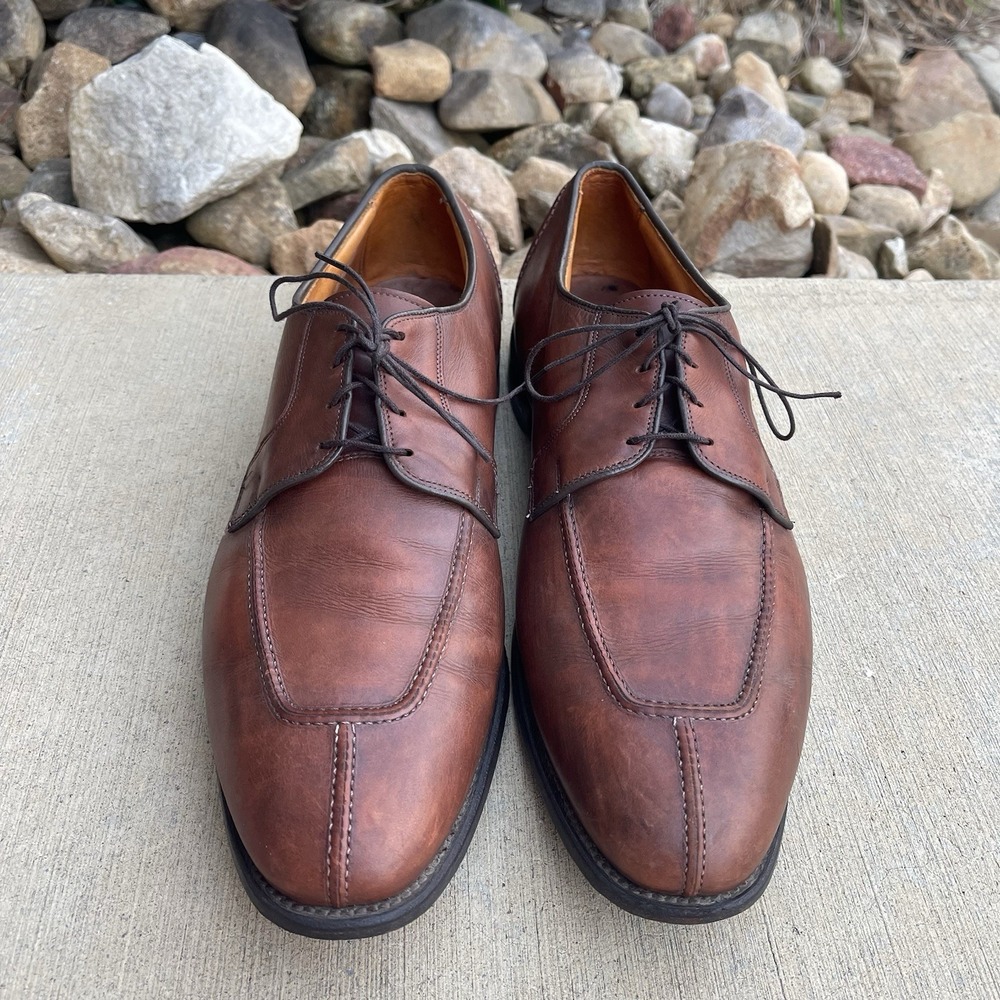Allen Edmonds Hancock Shoes Mens 15 D Brown Leather Apron Toe Derby Dress USA